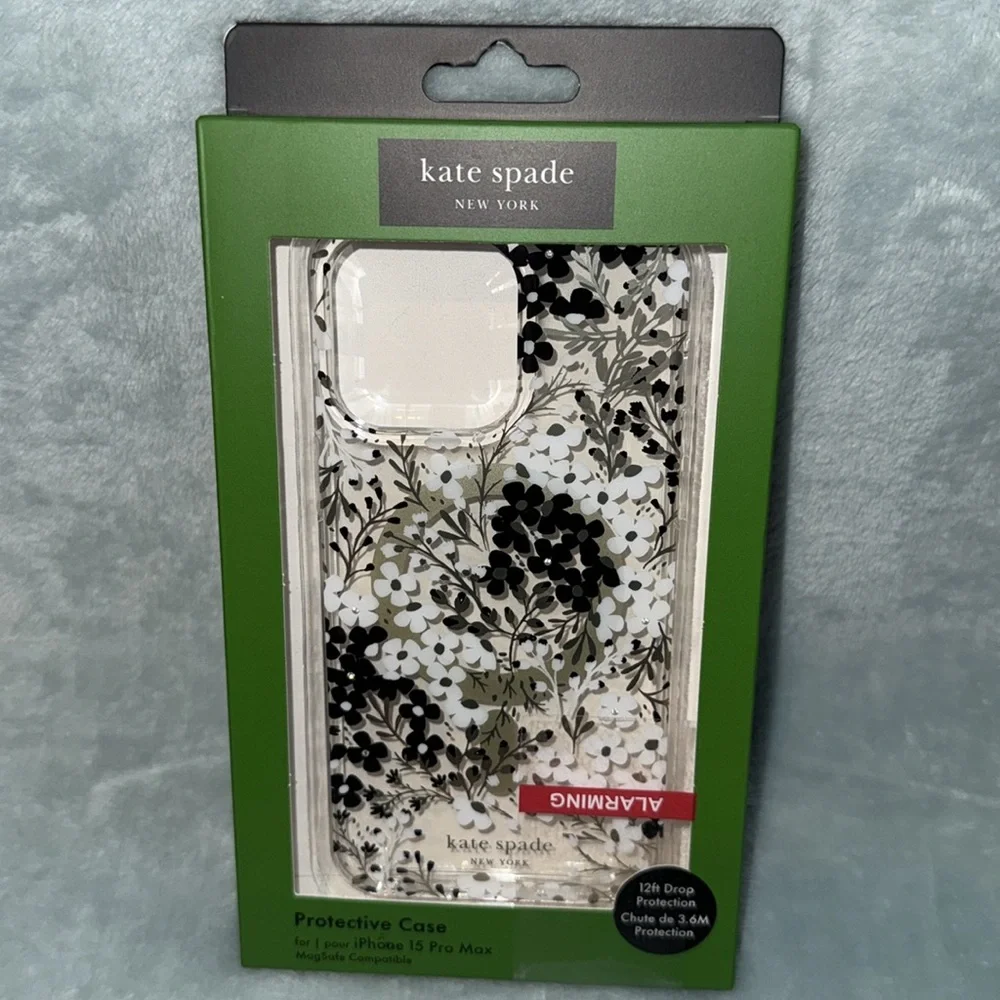 kate spade Black and White Floral iPhone 15 Pro Max Case